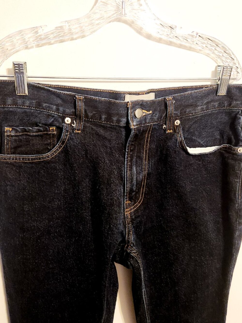 Everlane | Men's Dark Blue Wash Slim Fit Organic Cotton Jeans (Size 33 x 32) - Picture 2 of 14